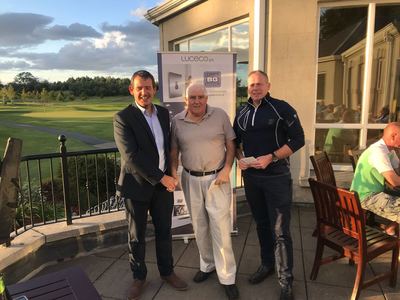 (L-R) Captain David McLoughlin, Runner up - Paddy Fitzpatrick, Willie Heather - Luceco Lighting